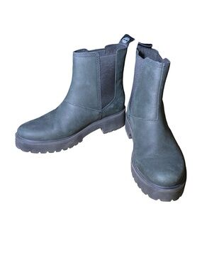 Timberland Black Leather Chelsea Boots Lug Sole Platform Ankle Booties